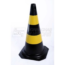 Cone Segurança PVC 75cm - Preto/Amarelo