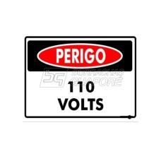 Placa Perigo 110 Volts 15 x 20 - PVC