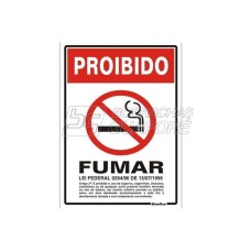 Placa Proibido Fumar Lei Federal 30 x 20 - PVC
