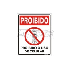 Placa Proibido uso Celular 15 x 20 - PVC
