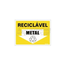 Placa Lixo Reciclável Metal 15 x 20 - PVC