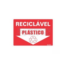 Placa Lixo Reciclável Plástico 15 x 20 - PVC