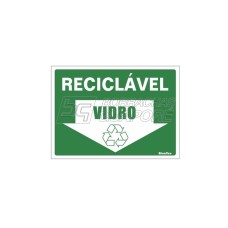 Placa Lixo Reciclável Vidro 15 x 20 - PVC