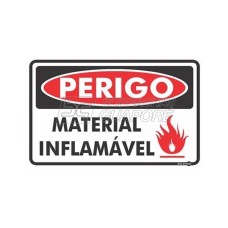 Placa Perigo Material Inflamável 30 x 20 - PVC