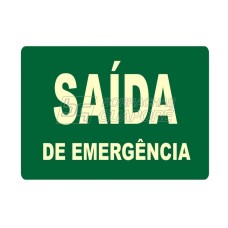 Placa Saida de Emergência 20x 30cm