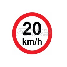 Placa Velocidade Máxima 20km/h 45 x 45